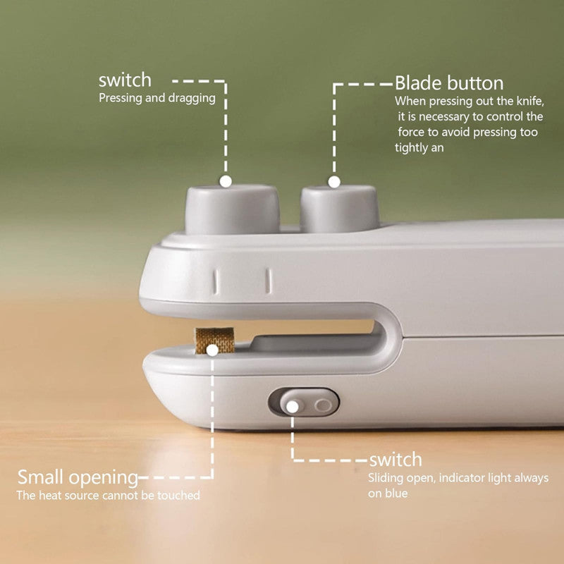 Rechargeable Small 2-in-1 Snack Sealer Household Mini Sealing Machine