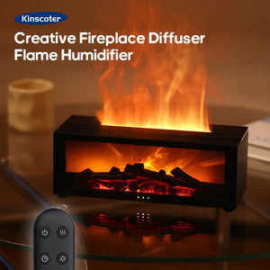 Flame Aromatherapy Diffuser – 3D Fire Effect & Essential Oil Humidifier