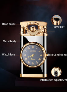 🔥HOT SALE🔥- Luxury Windproof Watch Lighter – Adjustable Flame, Refillable Butane, Premium Gift for Men (UAE Delivery)