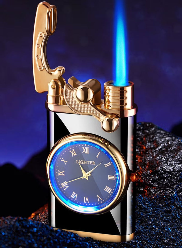 🔥HOT SALE🔥- Luxury Windproof Watch Lighter – Adjustable Flame, Refillable Butane, Premium Gift for Men (UAE Delivery)