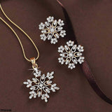 ❄ Snowflake Crystal Jewellery Set – Necklace & Earrings