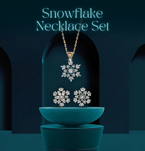 ❄ Snowflake Crystal Jewellery Set – Necklace & Earrings