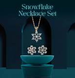 ❄ Snowflake Crystal Jewellery Set – Necklace & Earrings